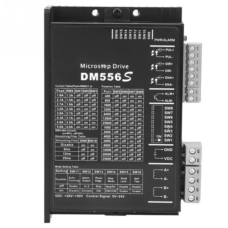 DM556S 24v-48V Step Motor Driver Controller for 42/57/86 Stepper Motors Automatic idle-current reduction motor driver Wholesale
DM556S 24v-48V Step Motor Driver Controller for 42/57/86 Stepper Motors Automatic idle-current reduction motor driver Wholesale