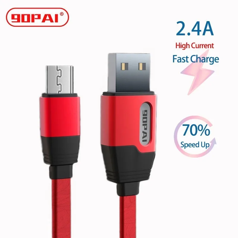 90PAI Micro USB Aluminum alloy high light printing flat wire data cable For Xiaomi/Huawei For Type-C 2A Quick Charge Hot Sale
90PAI Micro USB Aluminum alloy high light printing flat wire data cable For Xiaomi/Huawei For Type-C 2A Quick Charge Hot Sale