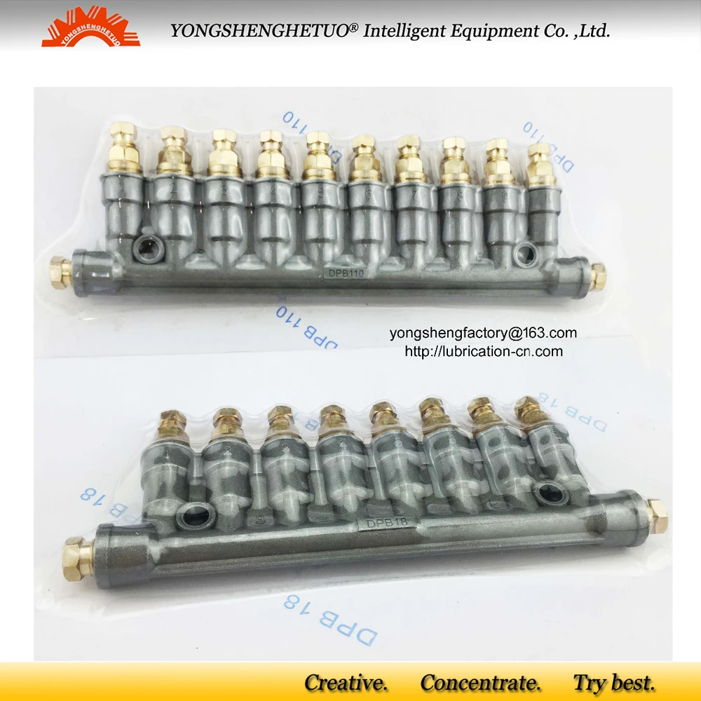 Detective volumetric oil distributor lubrication divider separator valve manifold 8 M8*1 outlets M10*1 inlet DPB18
Detective volumetric oil distributor lubrication divider separator valve manifold 8 M8*1 outlets M10*1 inlet DPB18