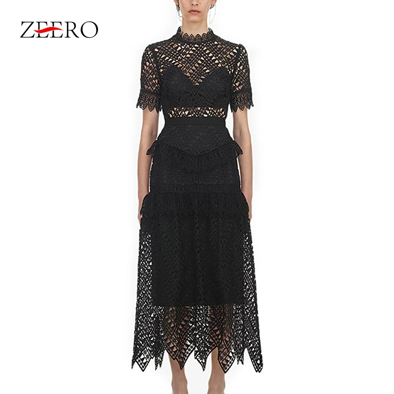 Self Portrait Dress 2019 Summer Elegant Women Short Sleeve Black Hollow Out Lace Long Party Dress Fashion Runway Dress Vestidos
Self Portrait Dress 2019 Summer Elegant Women Short Sleeve Black Hollow Out Lace Long Party Dress Fashion Runway Dress Vestidos