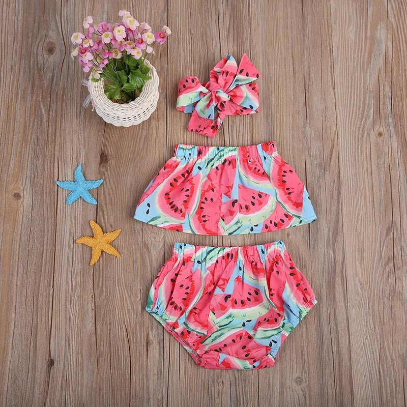 New 2019 Children Suit Newborn Baby Girl Tube Tops Shorts Headband Watermelon Outfits 0-24 Months Little Kids Clothes Set
New 2019 Children Suit Newborn Baby Girl Tube Tops Shorts Headband Watermelon Outfits 0-24 Months Little Kids Clothes Set