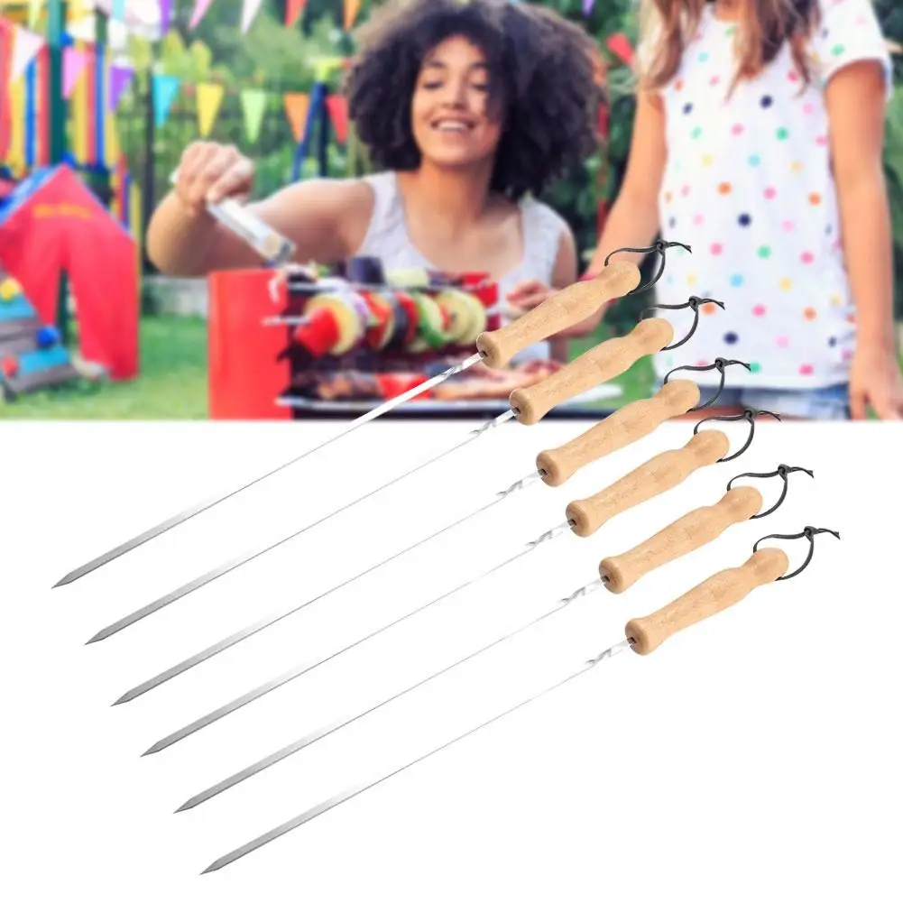 New 6PCS 40CM Stainless Steel Barbecue Stick Set BBQ Grill Wooden Handle Outdoor Camping Barbecue Skewers Set
New 6PCS 40CM Stainless Steel Barbecue Stick Set BBQ Grill Wooden Handle Outdoor Camping Barbecue Skewers Set