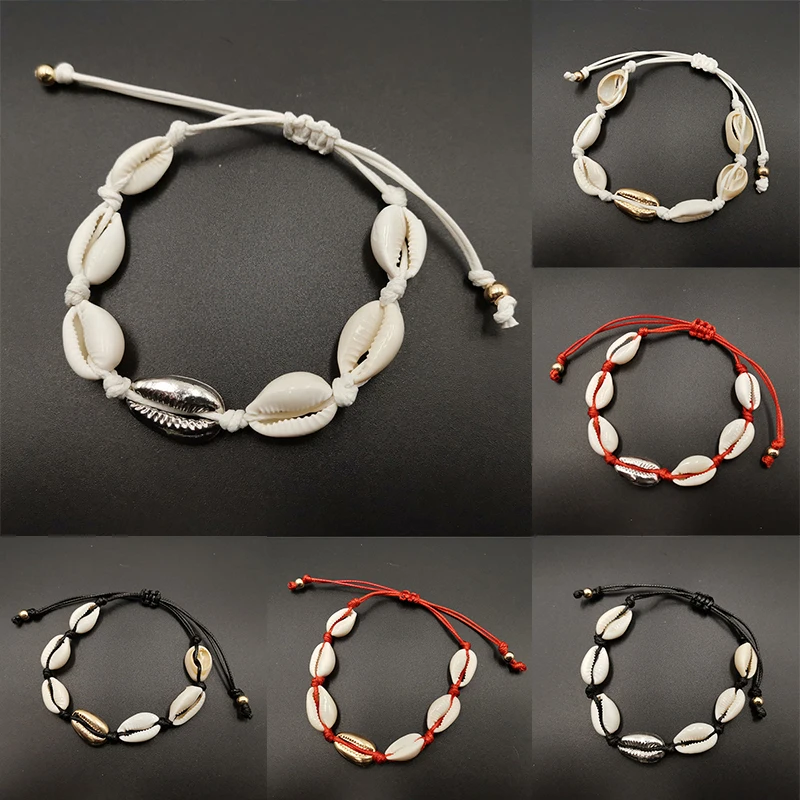 1PC Hot Sale Girls Red Anklet Natural Sea Shell Conch Bohemian Adjustable Black Shell Handmade Silver Gold Shell Bead
1PC Hot Sale Girls Red Anklet Natural Sea Shell Conch Bohemian Adjustable Black Shell Handmade Silver Gold Shell Bead