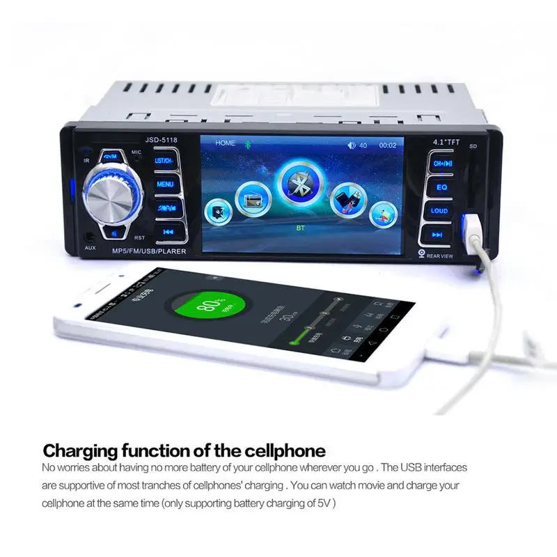 2018 New HD 4.1-inch USB Car Bluetooth 1 DIN Car In-Dash Stereo Audio FM Receiver With USB / SD / AUX MP5 Radio Player
2018 New HD 4.1-inch USB Car Bluetooth 1 DIN Car In-Dash Stereo Audio FM Receiver With USB / SD / AUX MP5 Radio Player