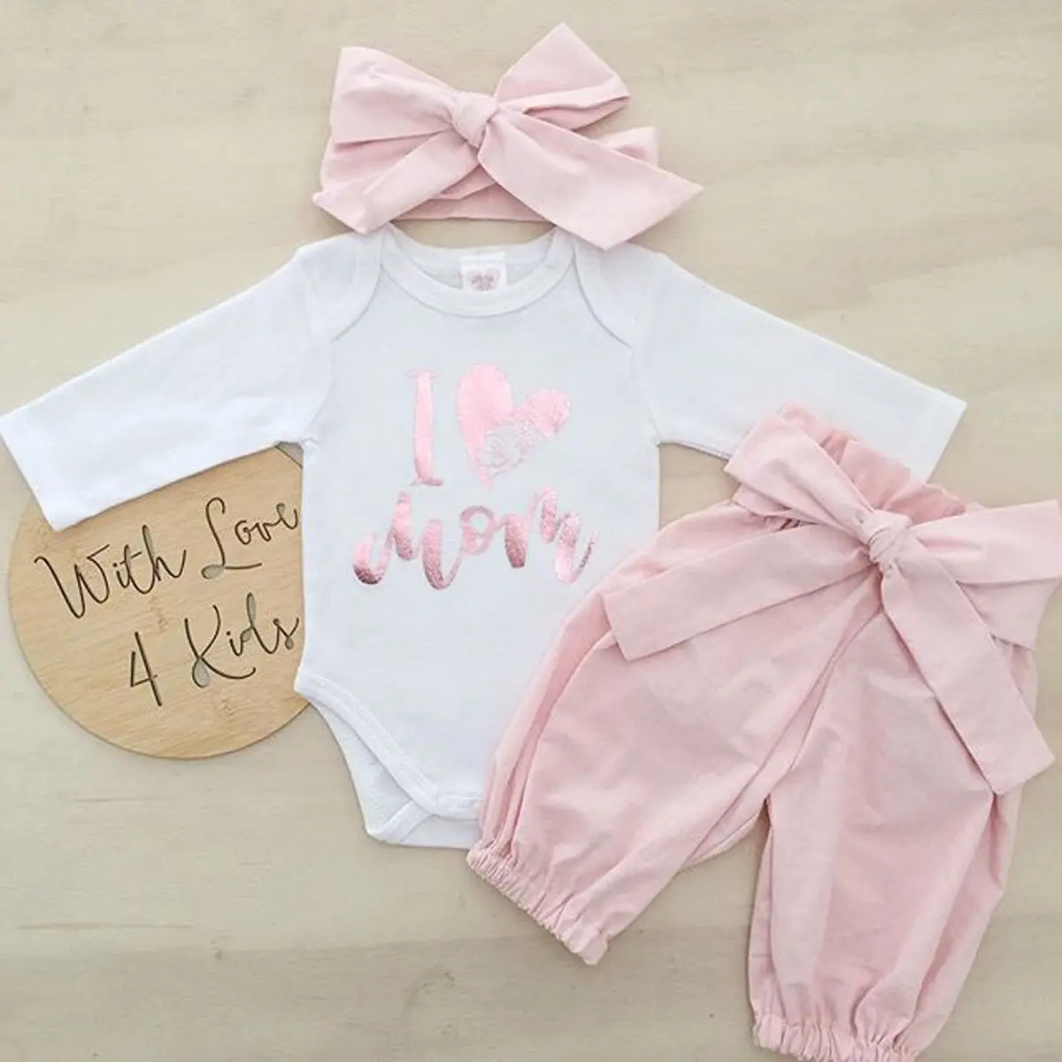 Baby Girl Set 0-24M 3pcs Baby Girls Romper+Long Pants+Headband Cute Outfits Toddler Kid Clothing Set
Baby Girl Set 0-24M 3pcs Baby Girls Romper+Long Pants+Headband Cute Outfits Toddler Kid Clothing Set