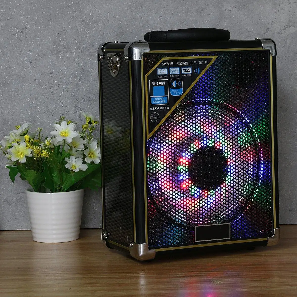 LED Light Portable Bluetooth Speaker Audio Player USB Play Radio Radio Stereo Subwoofer Outdoor Stage Dance Speaker Rechargeable
LED Light Portable Bluetooth Speaker Audio Player USB Play Radio Radio Stereo Subwoofer Outdoor Stage Dance Speaker Rechargeable