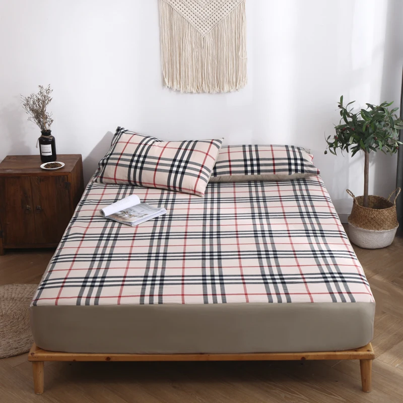 High Quality Modern Style Cotton Grid Fitted Sheet Sheets 120x200 150x200 180x200 Height 30cm Comfortable Bed Linings 1PCS
High Quality Modern Style Cotton Grid Fitted Sheet Sheets 120x200 150x200 180x200 Height 30cm Comfortable Bed Linings 1PCS