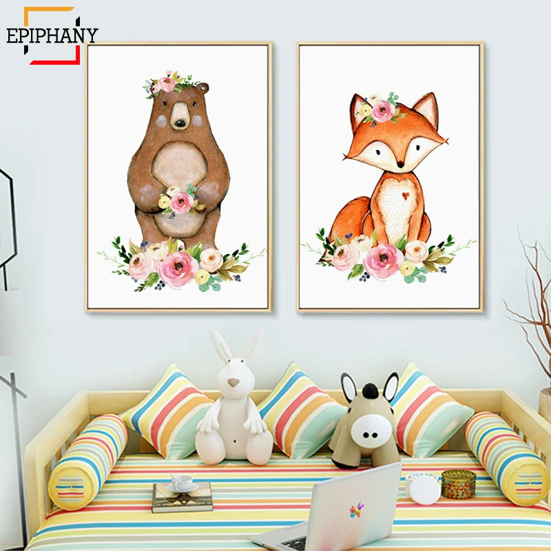 Woodland Animal Wall Art Prints Baby Nursery Decor Deer Bear Fox Owl Posters and Prints Canvas Painting for Kids Room Decoration
Woodland Animal Wall Art Prints Baby Nursery Decor Deer Bear Fox Owl Posters and Prints Canvas Painting for Kids Room Decoration