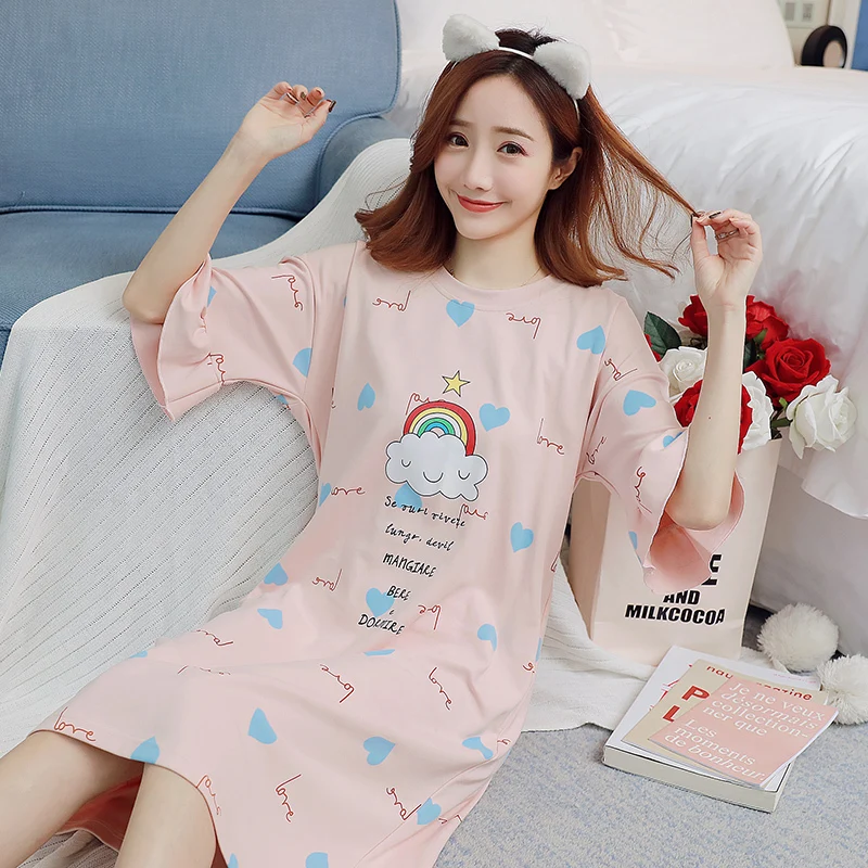 Print Cotton Sleepwear Women Summer Nightdress Women Cotton Short Ladies Nightgown Sexy Nightwear Plus Size Home Dress Sleep 3XL
Print Cotton Sleepwear Women Summer Nightdress Women Cotton Short Ladies Nightgown Sexy Nightwear Plus Size Home Dress Sleep 3XL