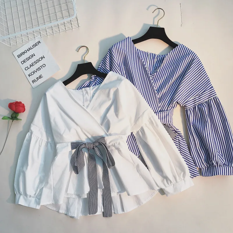 Neploe Japanese Spring Fashion Slim Shirts Ruffles Lace Up Long Sleeve Blusas Adjustable Waist V-neck Elegant Blouse 66619
Neploe Japanese Spring Fashion Slim Shirts Ruffles Lace Up Long Sleeve Blusas Adjustable Waist V-neck Elegant Blouse 66619