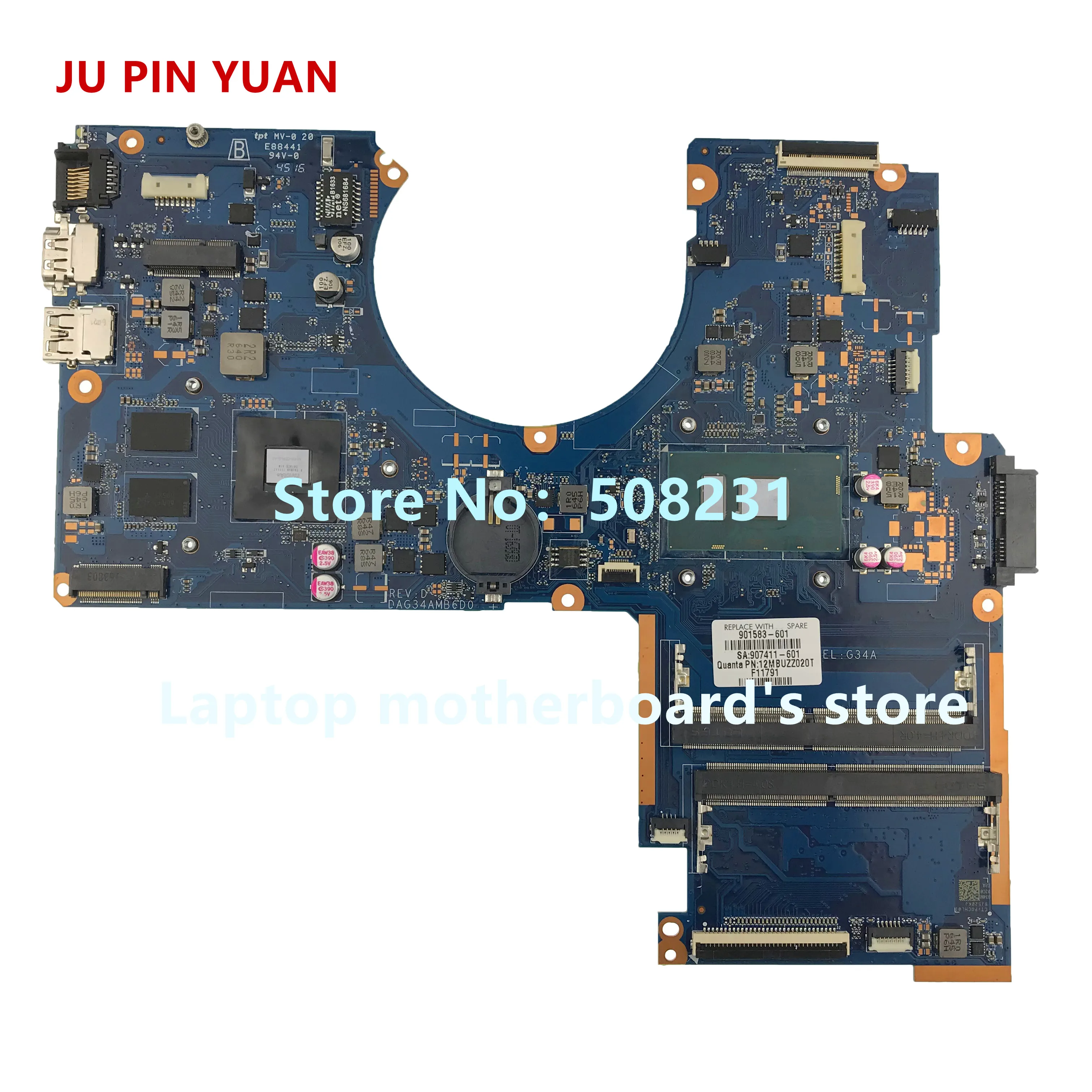 901583-601 G34A DAG34AMB6D0 For HP PAVILION NOTEBOOK 15-AU 15T-AU Laptop Motherboard 940MX 4GB i7-7500U Fully Tested
901583-601 G34A DAG34AMB6D0 For HP PAVILION NOTEBOOK 15-AU 15T-AU Laptop Motherboard 940MX 4GB i7-7500U Fully Tested