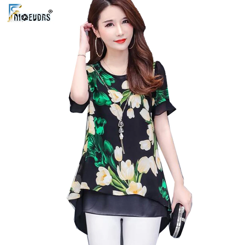 Women Floral Print Chiffon Blouses Shirts Short Sleeve A Line Belly Design Tunic Peplum Tops Long Red Green camisas feminina
Women Floral Print Chiffon Blouses Shirts Short Sleeve A Line Belly Design Tunic Peplum Tops Long Red Green camisas feminina