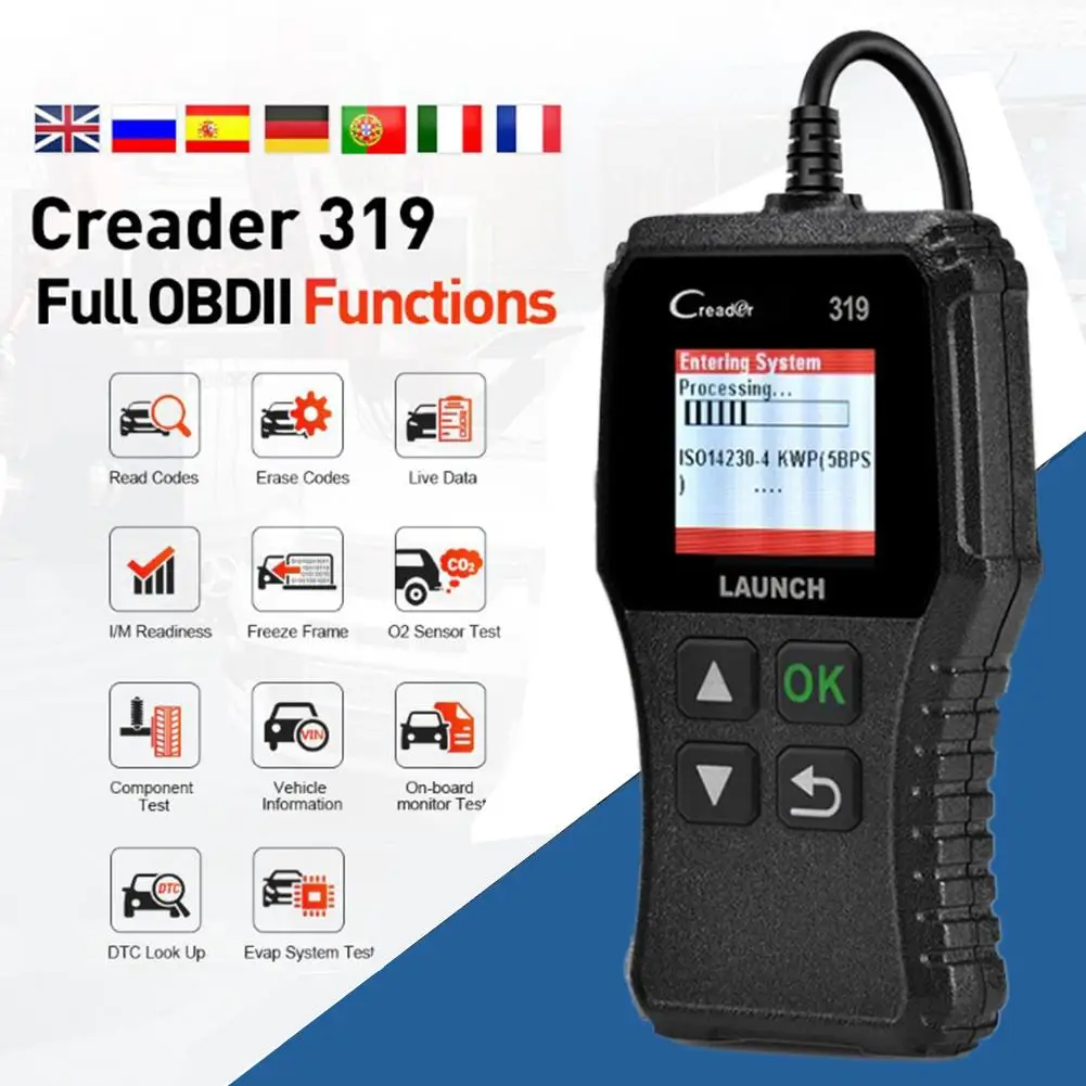 

Launch X431 Creader 319 CR3001 Full OBD2 OBDII Code Reader Scan Tools OBD 2 CR319 Car Diagnostic Tool PK AD310 ELM327 Scanner