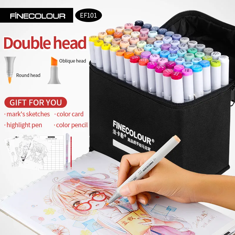 Finecolour Alcohol Art Marker Color Pen Artist Double Headed Sketch Marker 36 48 60 72 Set EF101 Markers for Drawing
Finecolour Alcohol Art Marker Color Pen Artist Double Headed Sketch Marker 36 48 60 72 Set EF101 Markers for Drawing