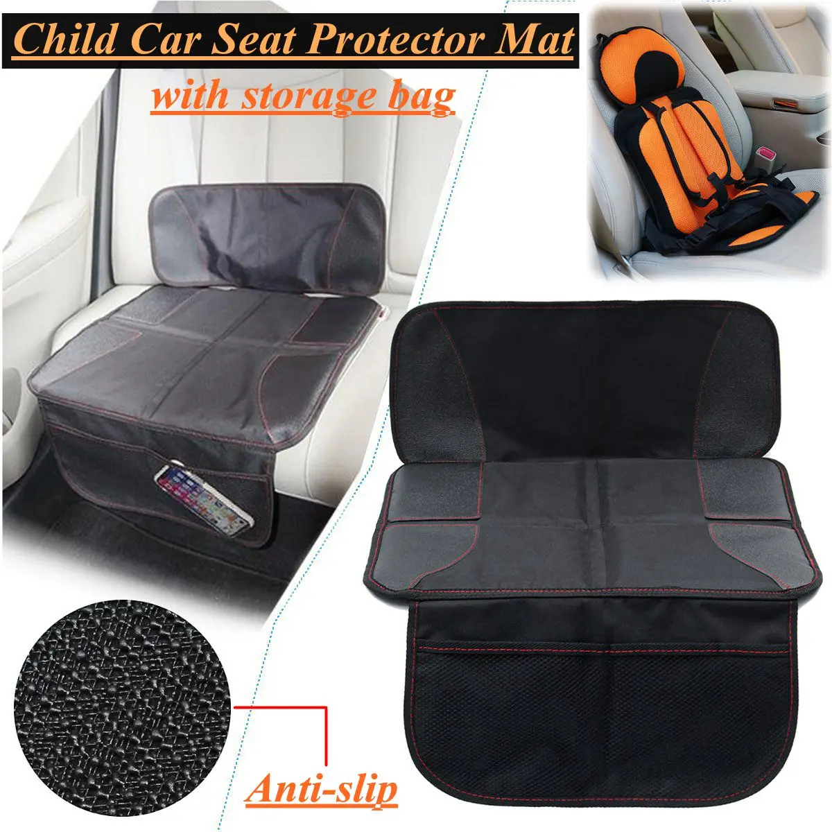 Semi-enclosed Baby Child Easy Clean Oxford cloth Anti-slip Car Seat Protector Mat Cushion Cover w/Organizer Storage Bag 90*47cm
Semi-enclosed Baby Child Easy Clean Oxford cloth Anti-slip Car Seat Protector Mat Cushion Cover w/Organizer Storage Bag 90*47cm