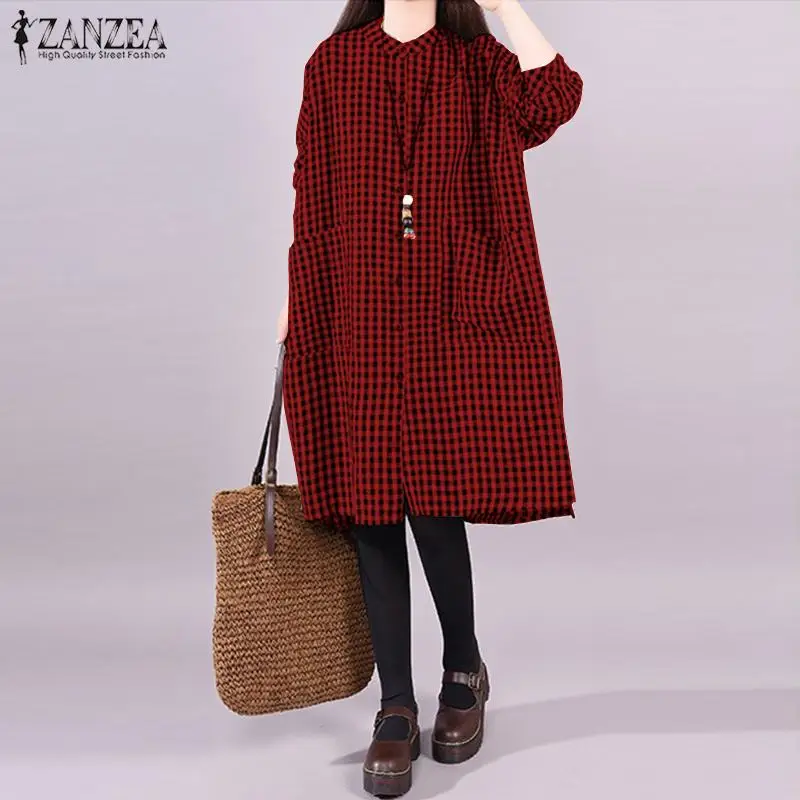 ZANZEA Women Dress Female Plaid Check Dresses Women Long Sleeve Shirt Vestidos Plus Size Robe Femme Ladies Long Tunic Top Dress
ZANZEA Women Dress Female Plaid Check Dresses Women Long Sleeve Shirt Vestidos Plus Size Robe Femme Ladies Long Tunic Top Dress