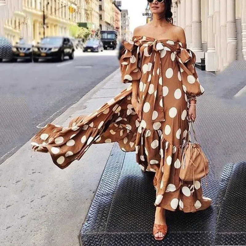 Long Polka Dot Ruffle Summer Dress Women 2019 White Slash Neck Loose Boho Dress Maxi Off Shoulder Beach Dress Plus Size
Long Polka Dot Ruffle Summer Dress Women 2019 White Slash Neck Loose Boho Dress Maxi Off Shoulder Beach Dress Plus Size