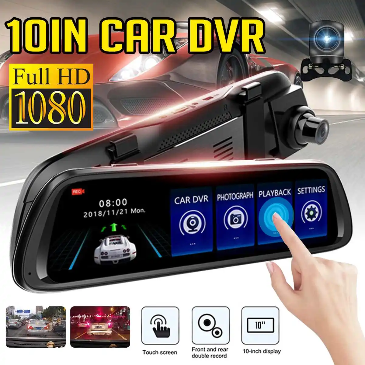 Car DVR Camera 10"Android Stream Media Rear View Mirror FHD 1080P WiFi GPS Dash Cam Registrar Video Recorder
Car DVR Camera 10"Android Stream Media Rear View Mirror FHD 1080P WiFi GPS Dash Cam Registrar Video Recorder