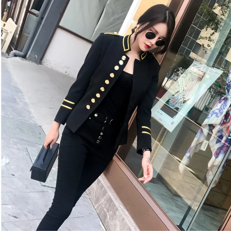 Military Jacket Women Black Long Sleeve Button Jacket Decorated Vintage Gothic Coat Corset Outerwear
Military Jacket Women Black Long Sleeve Button Jacket Decorated Vintage Gothic Coat Corset Outerwear