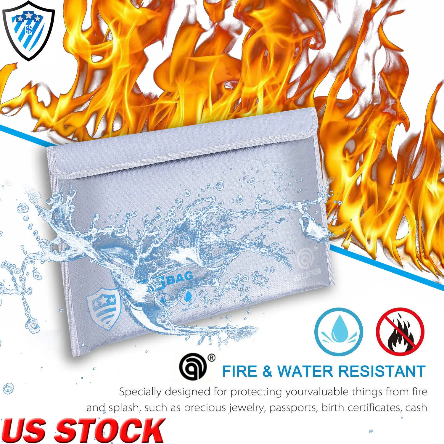 Fireproof Fire Resistant Document Bag Protection Envelope Pouch Fr File Passport Protection Cash Safety Envelope Pouch
Fireproof Fire Resistant Document Bag Protection Envelope Pouch Fr File Passport Protection Cash Safety Envelope Pouch