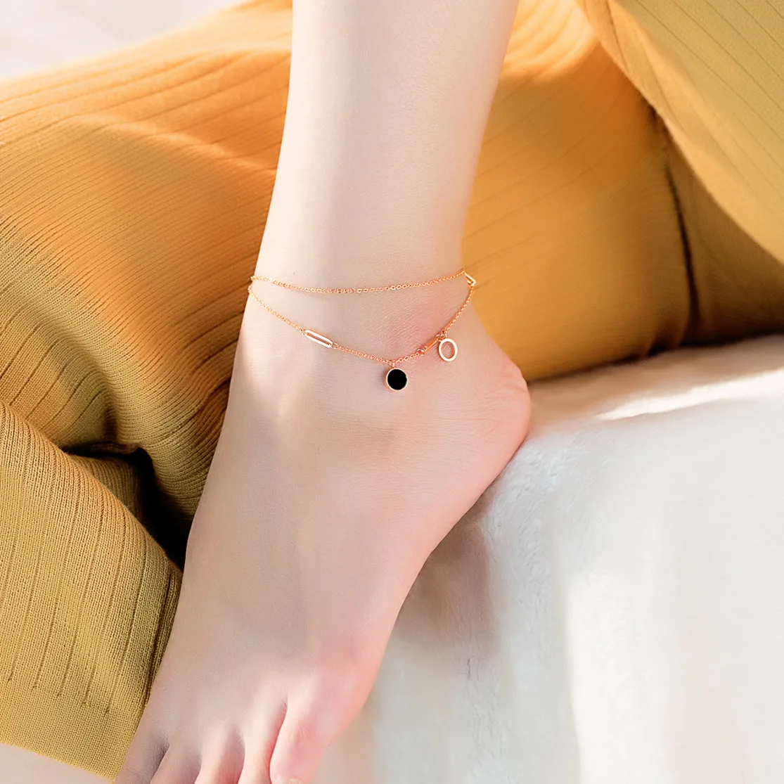 Double Layer Round Rose Gold Pink Black anklets bohemian Foot Bracelet On The Leg Beach Accessories For Women Anklet barefoot
Double Layer Round Rose Gold Pink Black anklets bohemian Foot Bracelet On The Leg Beach Accessories For Women Anklet barefoot