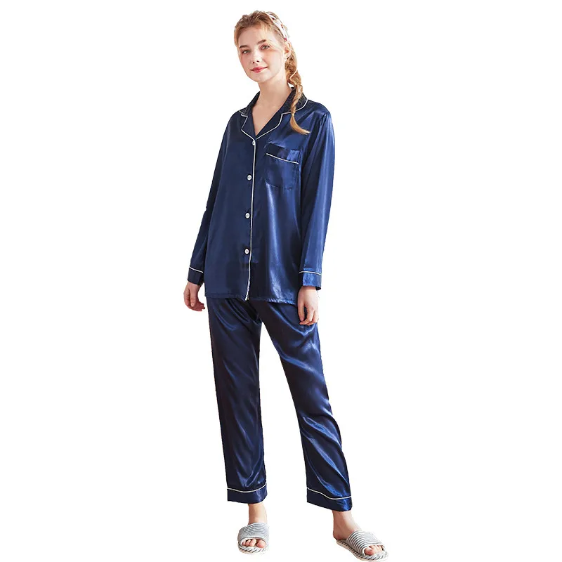 2019 Pajama Set Simulated Silk Spring Printing Pattern Women Pajamas Suits Long Sleeve Nightwear Home Service
2019 Pajama Set Simulated Silk Spring Printing Pattern Women Pajamas Suits Long Sleeve Nightwear Home Service