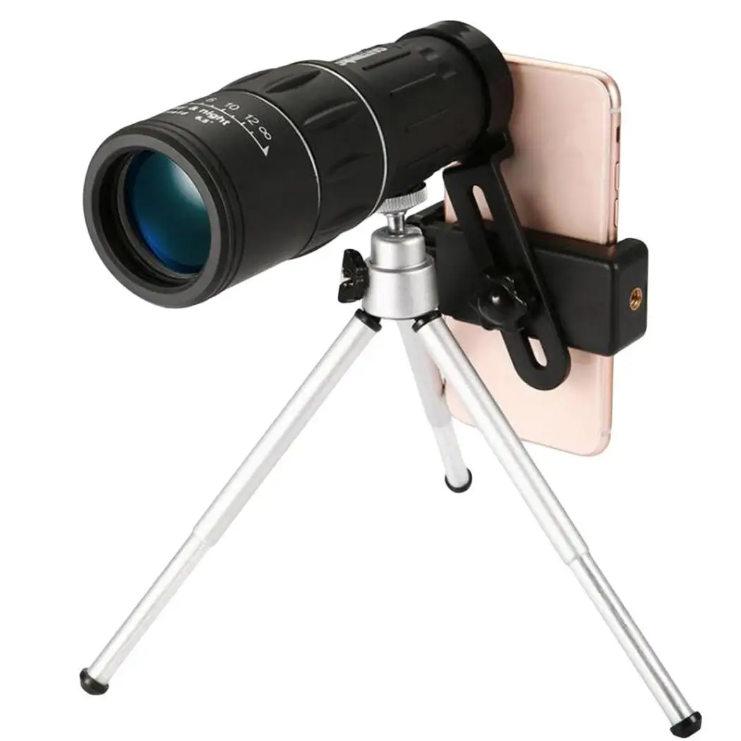 Portable Outdoor Camping 16X Monocular Telescope Teleskop 16x52 Zoom Lens with Mobile Phone Clip Lens for iPhone Samsung Huawei
Portable Outdoor Camping 16X Monocular Telescope Teleskop 16x52 Zoom Lens with Mobile Phone Clip Lens for iPhone Samsung Huawei