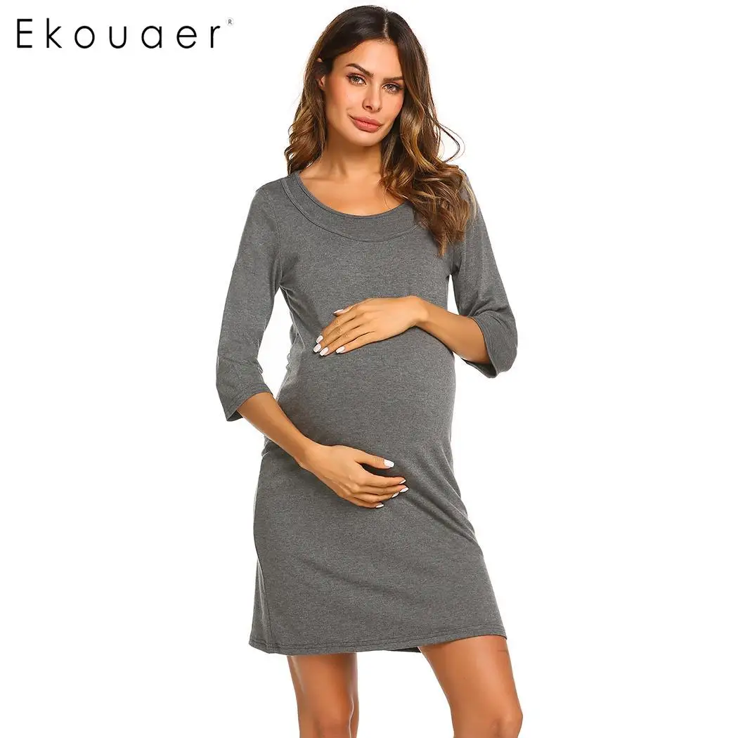 Ekouaer Breastfeeding Nightdress Casual Pullover Dress Sleepwear Women Maternity Nightgown O-Neck Loose Nightwear Dress
Ekouaer Breastfeeding Nightdress Casual Pullover Dress Sleepwear Women Maternity Nightgown O-Neck Loose Nightwear Dress