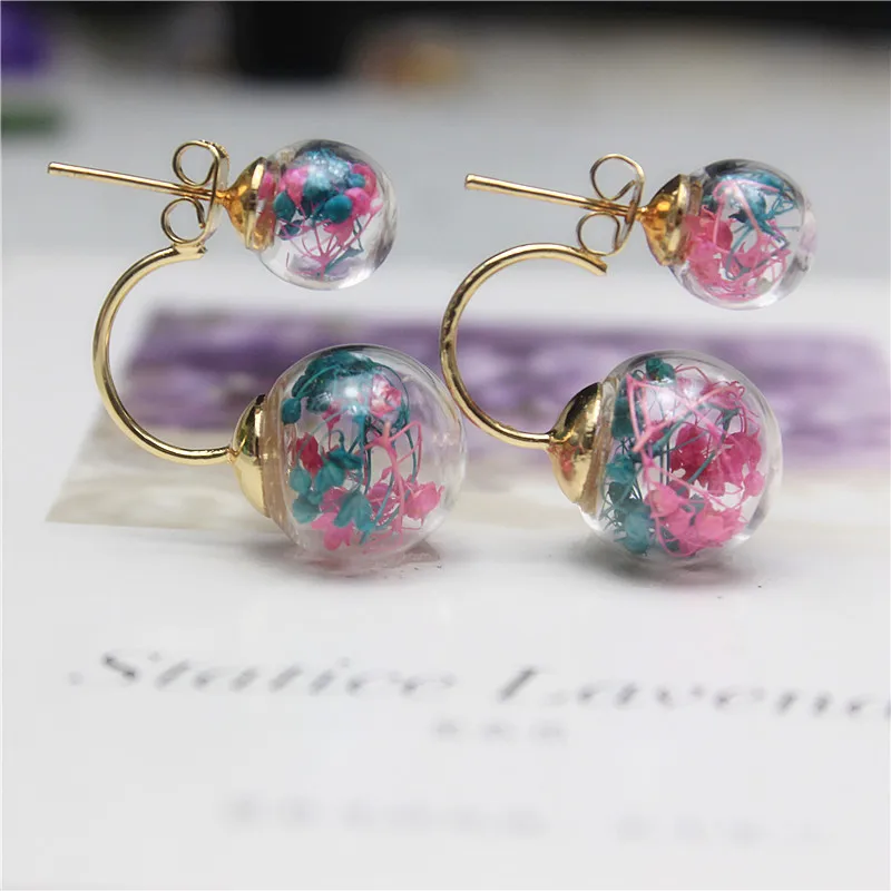 New design fashion brand jewelry Hook Dried Gypsophila flowers glass beads double imitation pearl earrings for girl .
New design fashion brand jewelry Hook Dried Gypsophila flowers glass beads double imitation pearl earrings for girl .