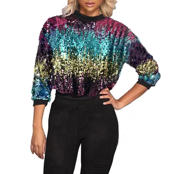 Spring Multicolor Contrast Sequin Sweatshirt Patchwork Colorblock Long Sleeve Pullovers Women Casual Sweatshirts
Spring Multicolor Contrast Sequin Sweatshirt Patchwork Colorblock Long Sleeve Pullovers Women Casual Sweatshirts