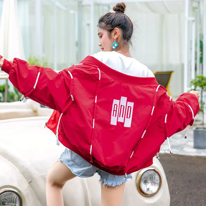 #5610 Spring2019 Loose Bat Sleeve Coat Women Plus Size Thin Harajuku Hip Hop Bomber Jacket Windbreaker Outerwear Red/Black/White
#5610 Spring2019 Loose Bat Sleeve Coat Women Plus Size Thin Harajuku Hip Hop Bomber Jacket Windbreaker Outerwear Red/Black/White