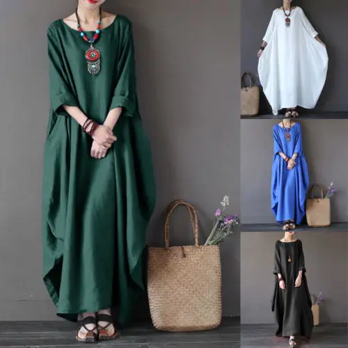 Womens Ladies Summer Autumn Long Sleeve Round Neck Beach Sundress Boho Evening Party Solid Long Maxi Dress
Womens Ladies Summer Autumn Long Sleeve Round Neck Beach Sundress Boho Evening Party Solid Long Maxi Dress