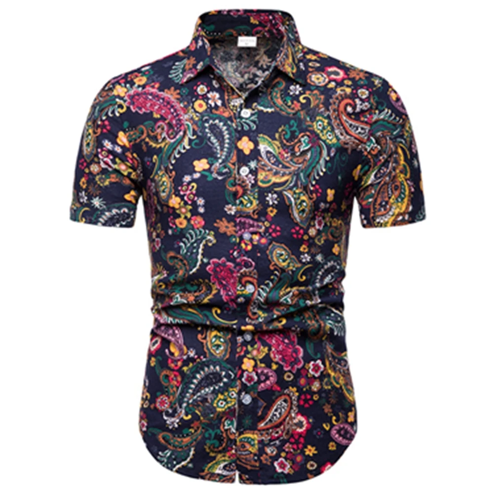 Holiday Style Men Floral Print Short Sleeve Shirt Tun-down Collar Tee Shirt Plus Size camisetas hombre
Holiday Style Men Floral Print Short Sleeve Shirt Tun-down Collar Tee Shirt Plus Size camisetas hombre