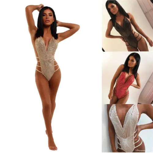 Sexy Sequin One Piece Bikini Women Gillter Swimwear Hollow V Neck Swimsuit Monokini Push Up Bikini Bathing Summer Beachwear
Sexy Sequin One Piece Bikini Women Gillter Swimwear Hollow V Neck Swimsuit Monokini Push Up Bikini Bathing Summer Beachwear