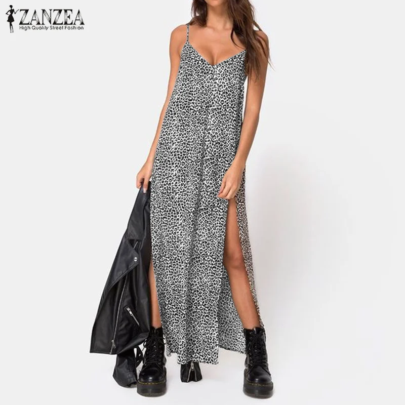ZANZEA 2019 Sexy Leopard Print Dress Summer Women's Sundress Female Spaghetti Strap Dress Party Long Robe Plus Size Vestidos
ZANZEA 2019 Sexy Leopard Print Dress Summer Women's Sundress Female Spaghetti Strap Dress Party Long Robe Plus Size Vestidos