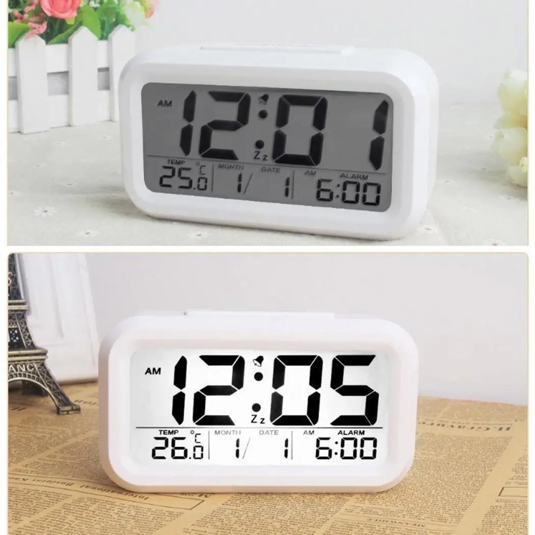 Large LCD Display Snooze Digital Alarm Clock Luminous Desktop Clocks Luminous Alarm Thermometer Calendar Home Room Bed Beside
Large LCD Display Snooze Digital Alarm Clock Luminous Desktop Clocks Luminous Alarm Thermometer Calendar Home Room Bed Beside