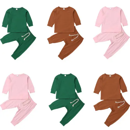 Infant Kids Boys Girl Cothes Sets Sleepwear Nightwear Pjs Pyjamas Tops Pants Solid Color Casual 0-24M
Infant Kids Boys Girl Cothes Sets Sleepwear Nightwear Pjs Pyjamas Tops Pants Solid Color Casual 0-24M