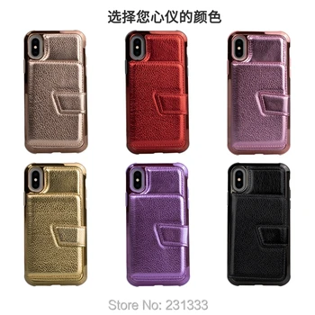For Iphone X XS MAX XR 8 7 PLUS 6 6S Mirror Plating TPU Leather Case Multifunction Litchi ID Card Stand Skin Cover Luxury 100pcs
For Iphone X XS MAX XR 8 7 PLUS 6 6S Mirror Plating TPU Leather Case Multifunction Litchi ID Card Stand Skin Cover Luxury 100pcs