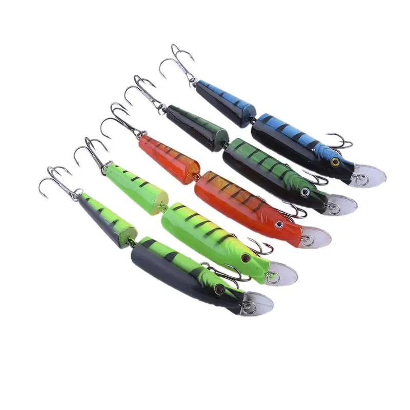 

5pcs 3D Eyes Lifelike 10cm 2 Segments Jointed Fishing Lures Spinner Crankbaits sharp Hooks Baits Assorted Fish Tackle Pesca