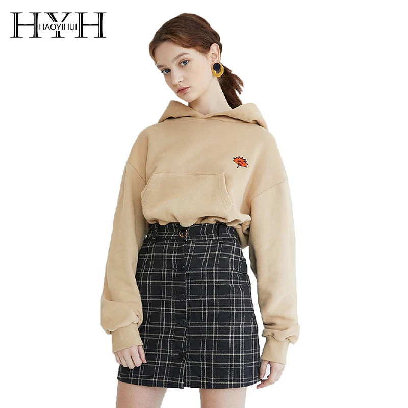 HYH HAOYIHUI Leaves Harajuku Casual Sweatshirts Embroidery Hoodie Winter Fleece Solid Color Pullover 
HYH HAOYIHUI Leaves Harajuku Casual Sweatshirts Embroidery Hoodie Winter Fleece Solid Color Pullover