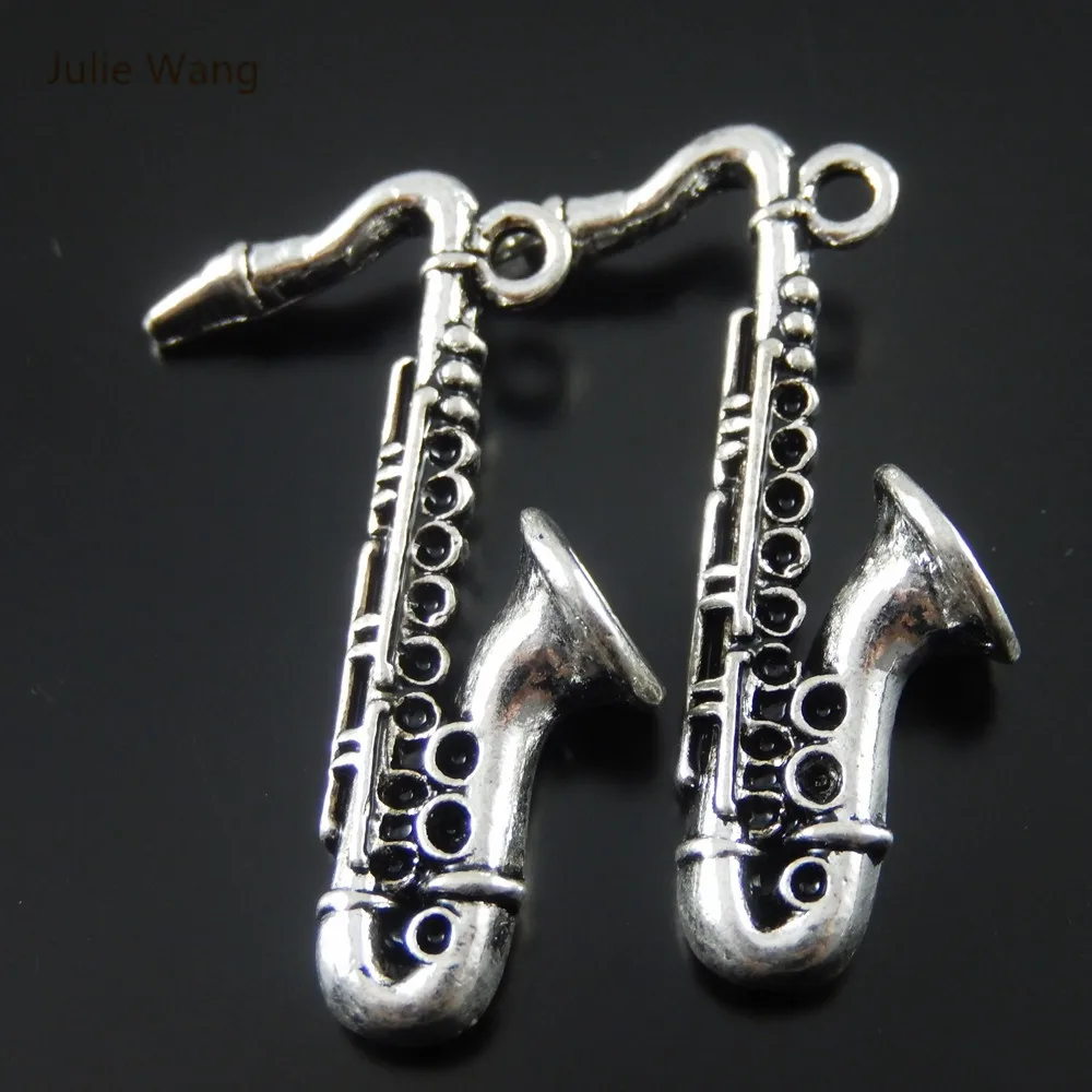 Julie Wang 2/5/10PCS Sax Shape Charms Alloy Antique Silver Necklace Jewelry Making Pendant Musical Instrument Charm Accessory
Julie Wang 2/5/10PCS Sax Shape Charms Alloy Antique Silver Necklace Jewelry Making Pendant Musical Instrument Charm Accessory