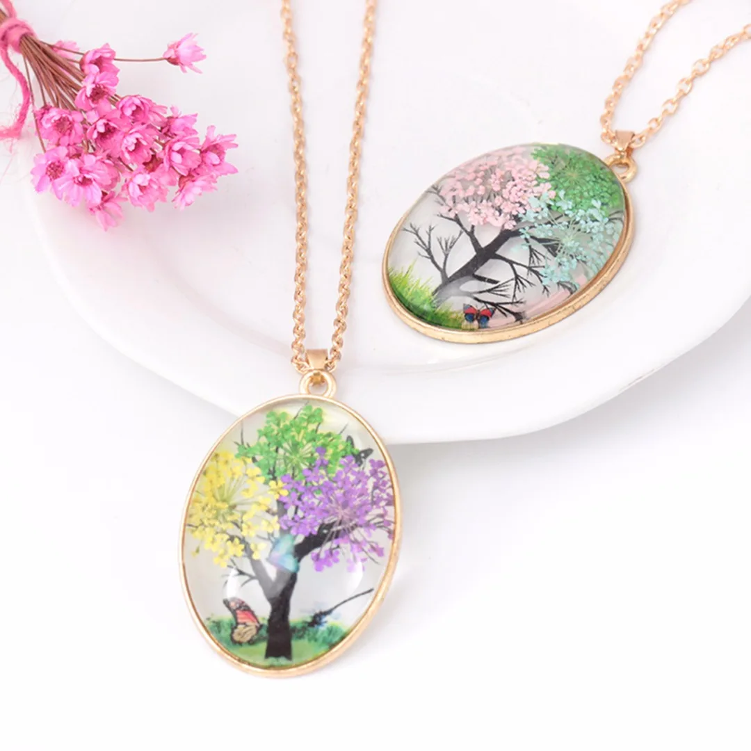 Oval Glass Real Dried Flower Long Sweater Chain Necklace For Women Girl Shellhard Statement Tree Of Life Pendant Charm Jewelry
Oval Glass Real Dried Flower Long Sweater Chain Necklace For Women Girl Shellhard Statement Tree Of Life Pendant Charm Jewelry