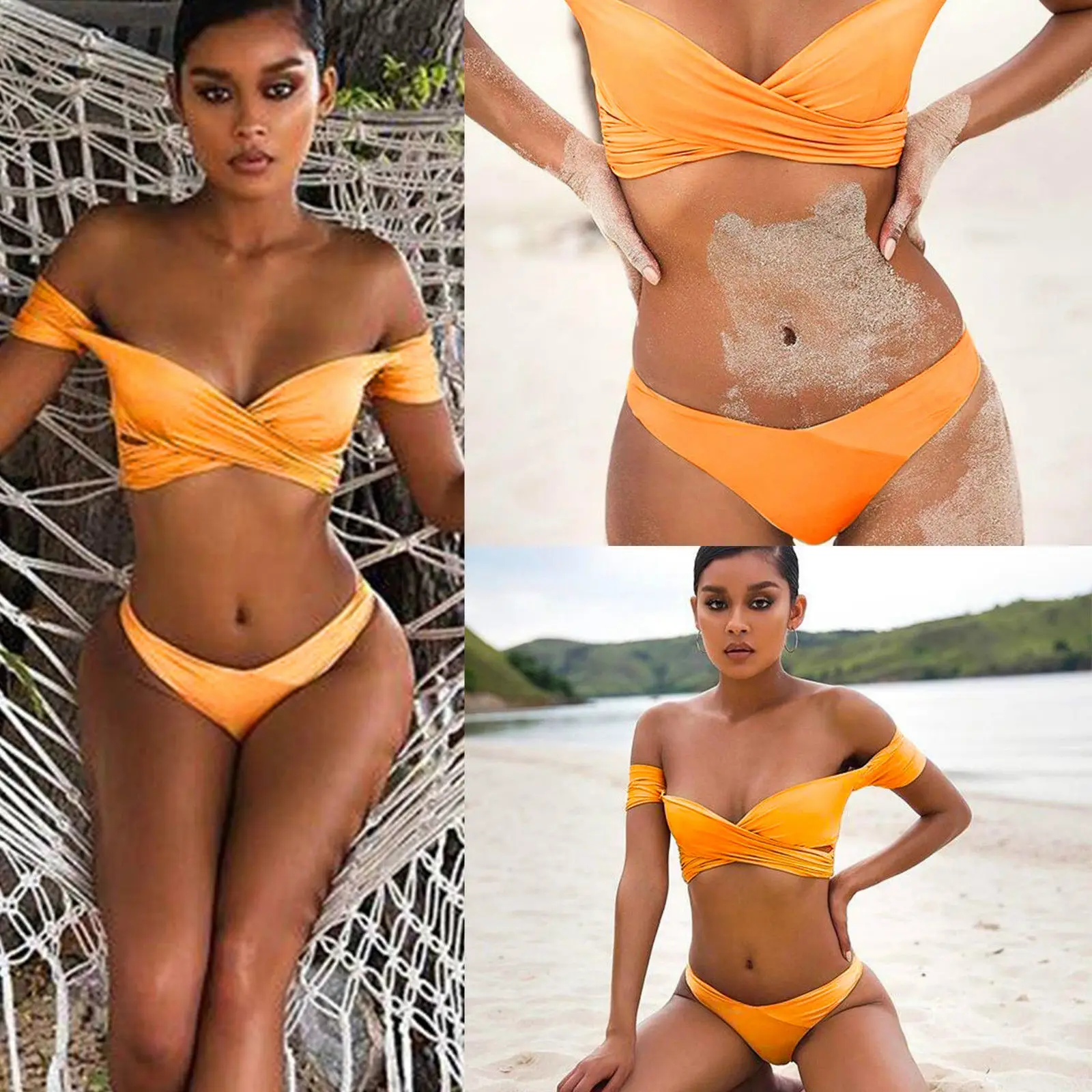 2019 NEW Women Off-shoulder Two-piece Bikini Set Ladies Bandage Swimsuit Swimwear Beachwear Swimming Bathing Suit Clothing
2019 NEW Women Off-shoulder Two-piece Bikini Set Ladies Bandage Swimsuit Swimwear Beachwear Swimming Bathing Suit Clothing