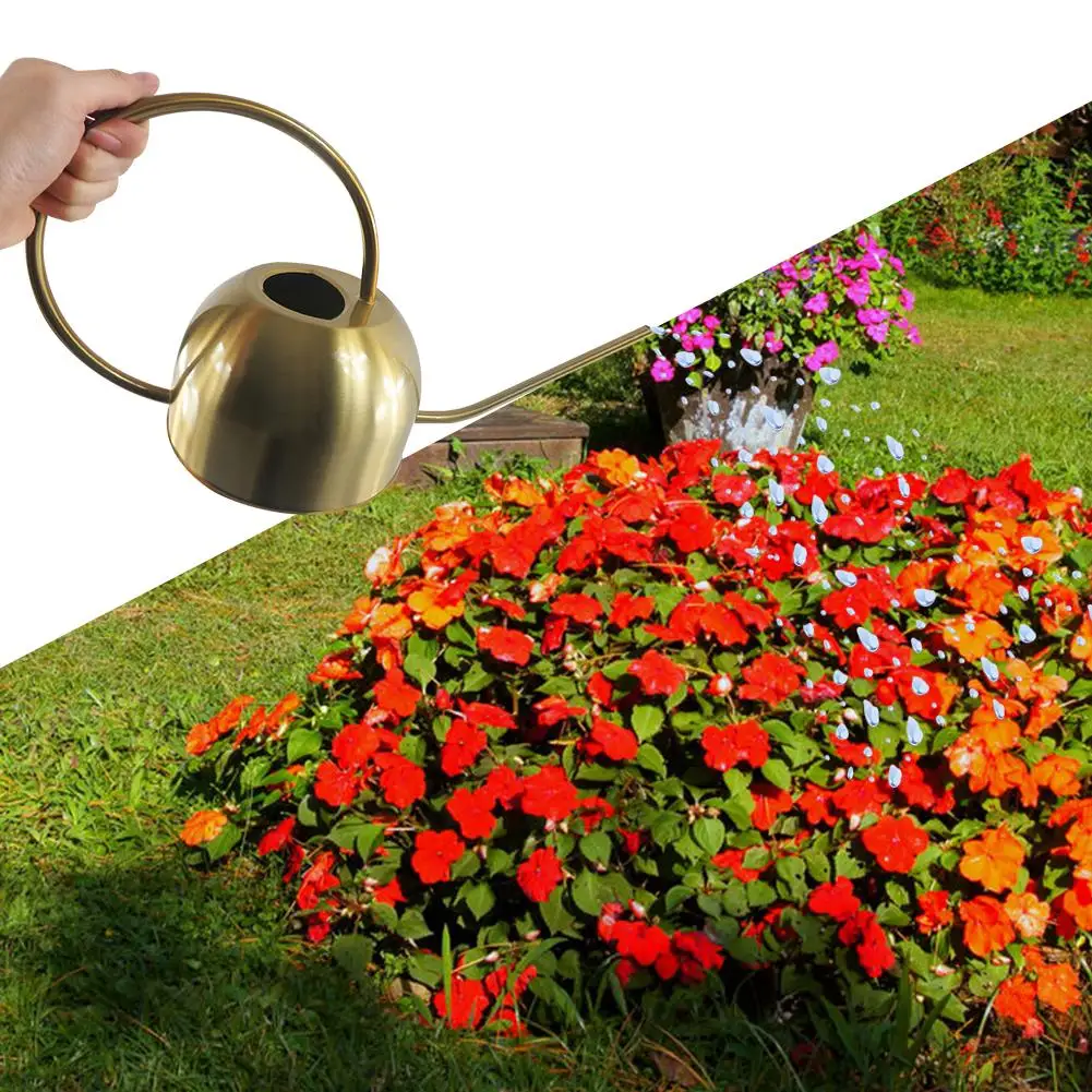 Round Watering Can Long Mouth Watering Pot Stainless Steel Home Creative Golden Flower Pot 1500ml European Hand Polished
Round Watering Can Long Mouth Watering Pot Stainless Steel Home Creative Golden Flower Pot 1500ml European Hand Polished