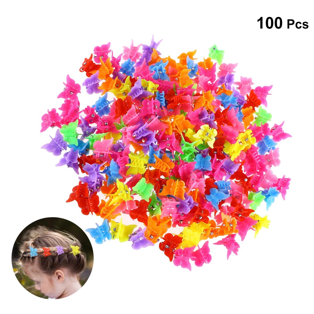 100 Pieces Butterfly Hair Clips Claw Barrettes Mixed Color Mini Jaw Clip Hairpin Hair Accessories for Women and Girls
100 Pieces Butterfly Hair Clips Claw Barrettes Mixed Color Mini Jaw Clip Hairpin Hair Accessories for Women and Girls