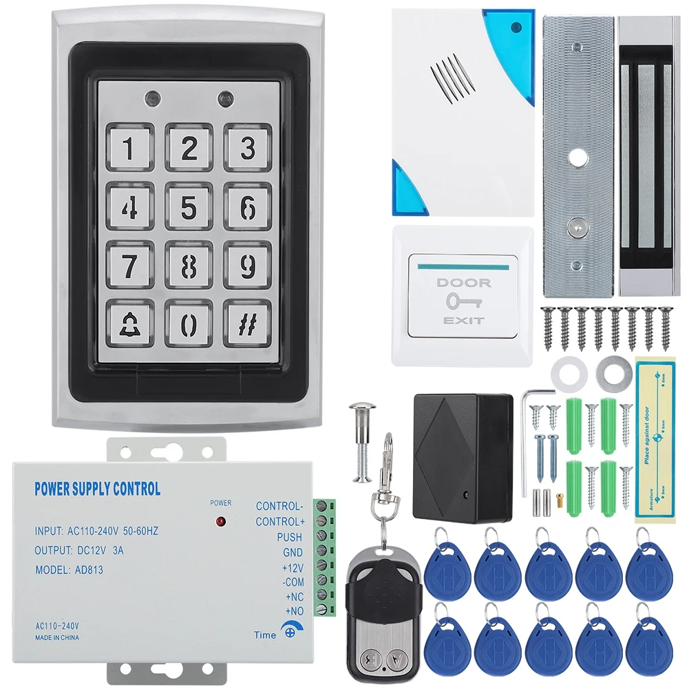 DC 12V Electric Magnetic Door Lock Access Control Card Password Door Security System Kit
DC 12V Electric Magnetic Door Lock Access Control Card Password Door Security System Kit