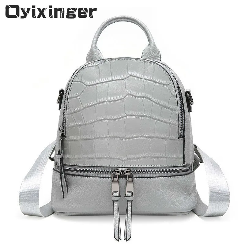 Women's Crocodile Pattern Genuine Leather Backpack Women Anti Theft Small Gray Backpack Girls Minimalist Lady Shoulder Bag Sac A
Women's Crocodile Pattern Genuine Leather Backpack Women Anti Theft Small Gray Backpack Girls Minimalist Lady Shoulder Bag Sac A
