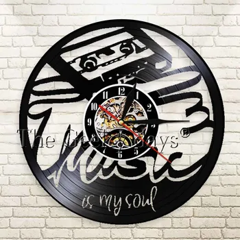 1Piece Gramophone Record Clocks Music Theme LED Lighting Music Is My Soul Wall Clock Handmade Vinyl Clock Gift For Music Lover
1Piece Gramophone Record Clocks Music Theme LED Lighting Music Is My Soul Wall Clock Handmade Vinyl Clock Gift For Music Lover