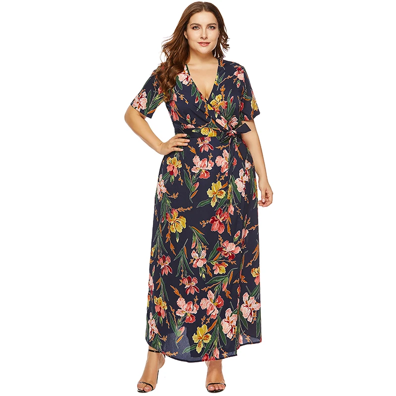 2019 New Boho Dress Women Plus Size Bohemian Long Dress V Neck Short Sleeve Elegant Beach Maxi Dress Plus Size 3XL 4XL 5XL 6XL
2019 New Boho Dress Women Plus Size Bohemian Long Dress V Neck Short Sleeve Elegant Beach Maxi Dress Plus Size 3XL 4XL 5XL 6XL