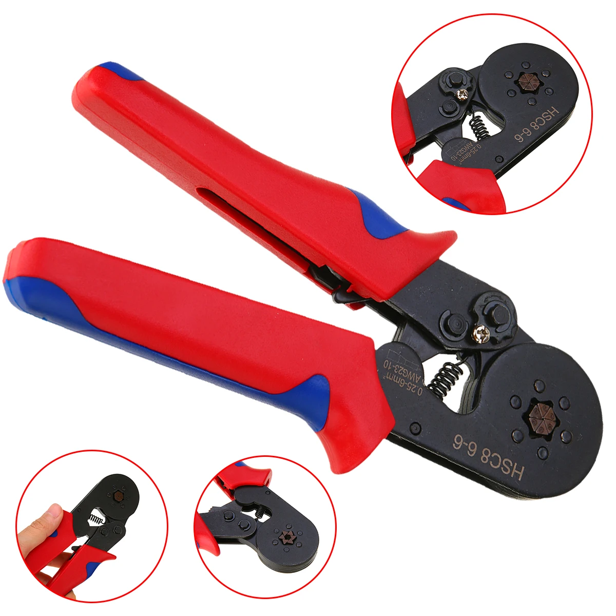 Adjustable Terminal Crimp Pliers Tool HSC8 6-6 Six Mandrel Ratchet Ferrule Crimper Plier Crimp Wire Connector 0.25 - 6mm2
Adjustable Terminal Crimp Pliers Tool HSC8 6-6 Six Mandrel Ratchet Ferrule Crimper Plier Crimp Wire Connector 0.25 - 6mm2
